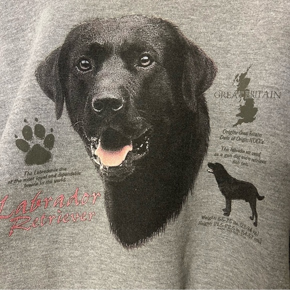 Cute & collectible grey Labrador Retriever Jerzees crewneck - Picture 2 of 4